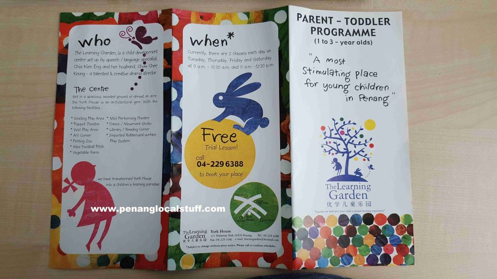 The Learning Garden Parent-Toddler Programme Brochure