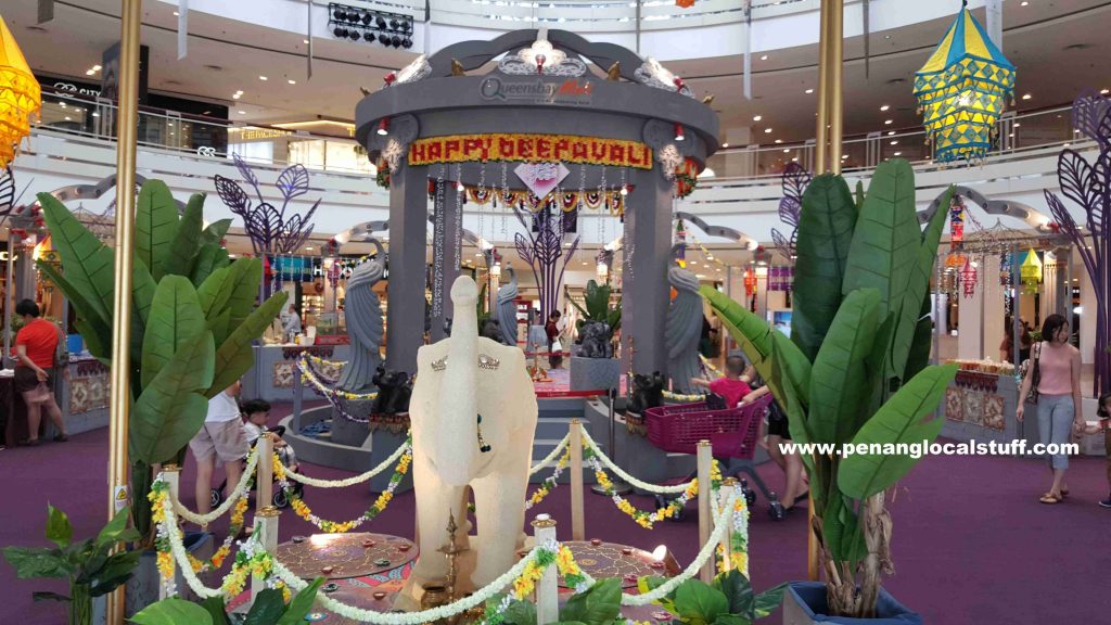 Queensbay Mall Deepavali Decorations_White Elephant Sculpture