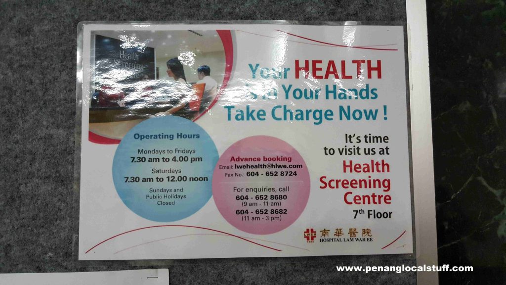 LWEH Health Screening Centre Operating Hours