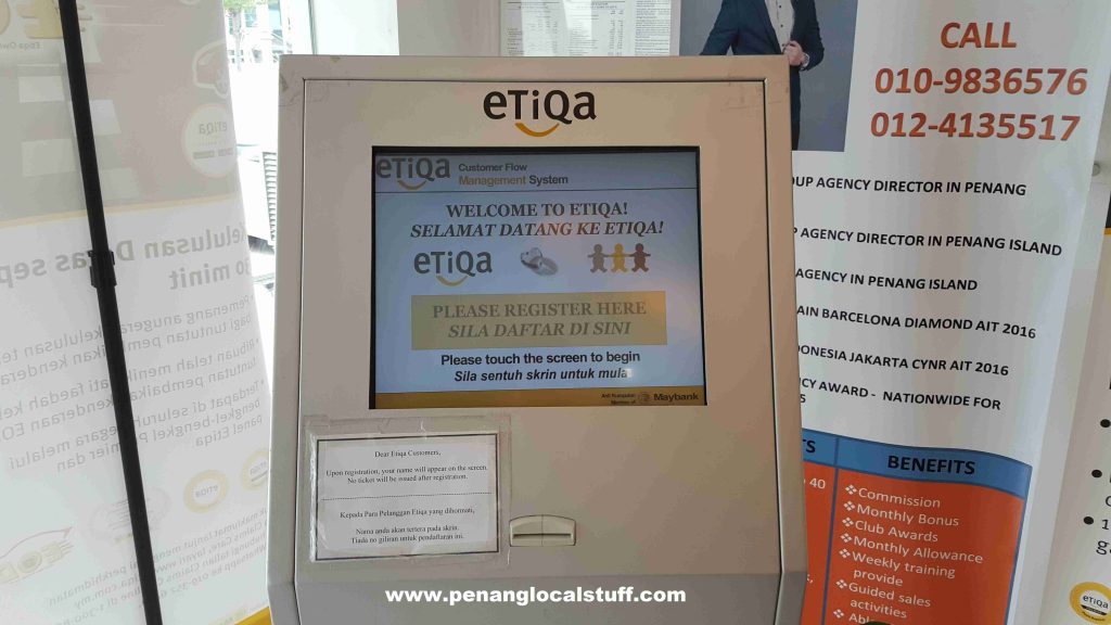 Etiqa Insurance Bay Avenue Service Registration Machine