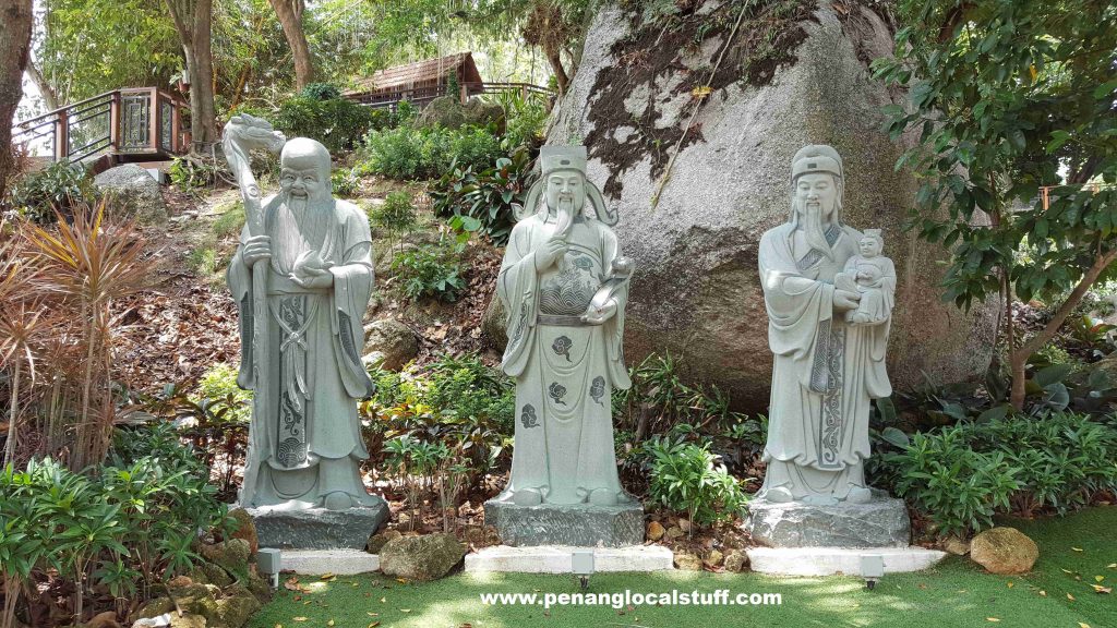 Fu Lu Shou Statues At Penang Avatar Secret Garden