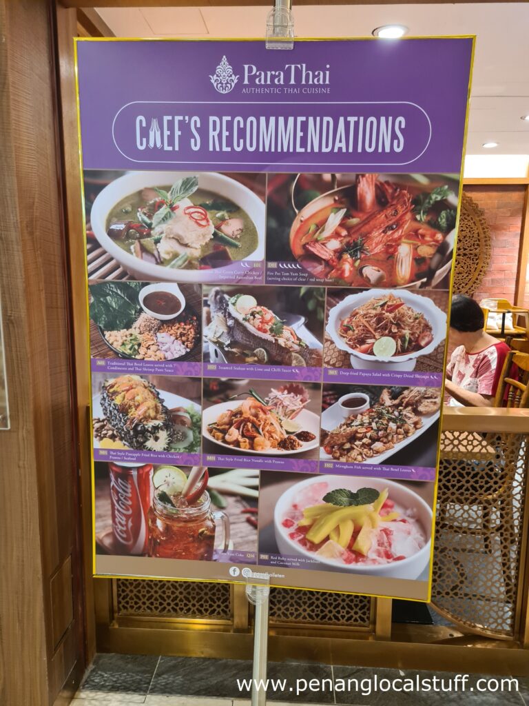 ParaThai Chef Recommendations